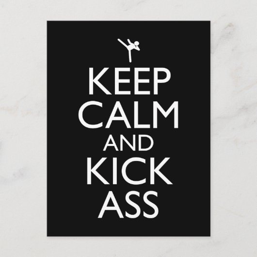 Blijf kalm en kick-ass briefkaart (Voorkant)