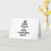 Blijf kalm en kick Cancer's Butt Kaart (Gele Bloem)