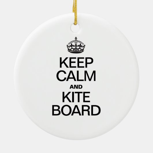 BLIJF KALM EN KITEBOARDEN KERAMISCH ORNAMENT (Achterkant)