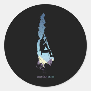 Blijf kalm en klimt door ronde sticker
