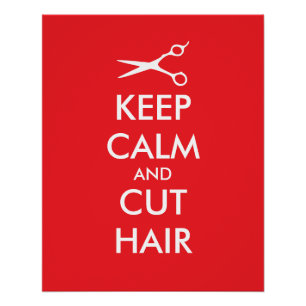 Blijf kalm en knip haar poster voor kapsalon perfect poster