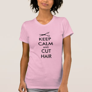 Blijf kalm en knip haar t-shirt voor kapper