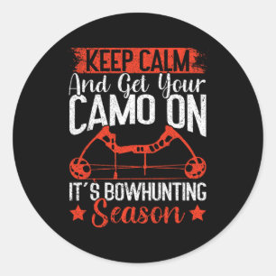 Blijf kalm en krijg je camo op het bowhunting-Zee Ronde Sticker
