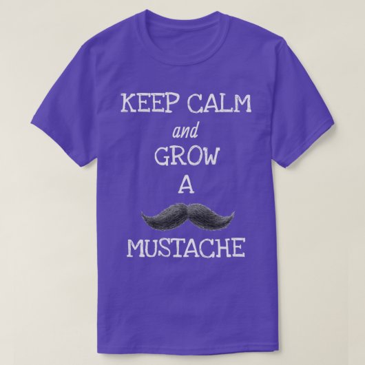 Blijf kalm en kweek snor Movember Bewustheid T-shirt (Design voorkant)