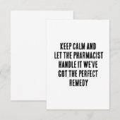 Blijf kalm en laat de apotheker het afhandelen bedankkaart (Voorkant / Achterkant)