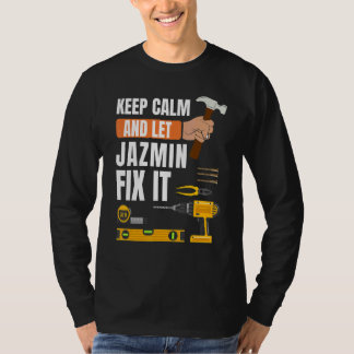Blijf kalm en laat Jazmin repareren het Handyman C T-shirt