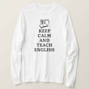 Blijf kalm en leer Engels Grappig Engels leraar T-shirt