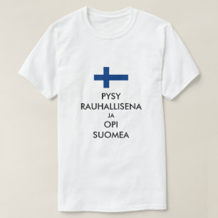 Blijf kalm en leer Fins in het Fins T-shirt