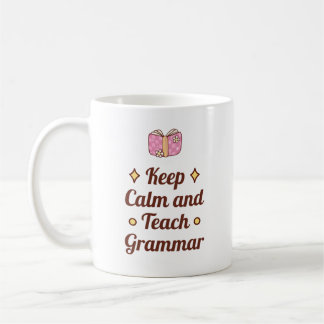 Blijf kalm en leer grammatica | English Teacher Gi Koffiemok