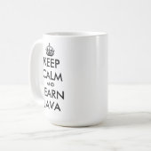 Blijf kalm en leer Java grappige programmeurs Koffiemok (Voorkant links)