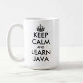 Blijf kalm en leer Java grappige programmeurs Koffiemok (Links)