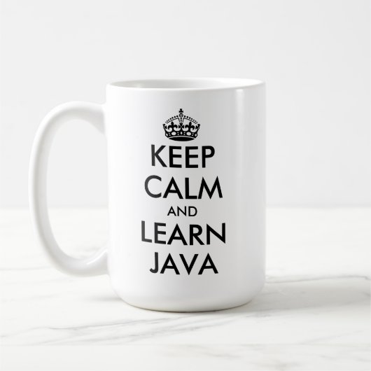 Blijf kalm en leer Java grappige programmeurs Koffiemok (Links)