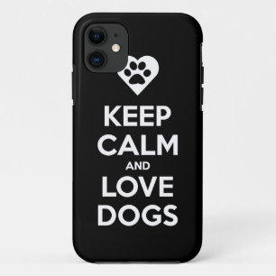 Blijf kalm en liefdeshonden iPhone 11 hoesje