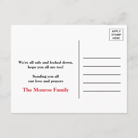 Blijf kalm en lockdown Briefkaart (Achterkant)