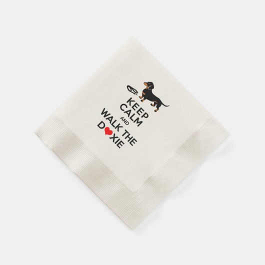 Blijf kalm en loop de Doxie! Schattigee teckel Servet (Hoek)