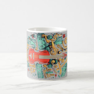 Blijf kalm en luister naar muziek koffiemok