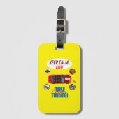 BLIJF KALM EN MAAK EXTREME DUNNING BAGAGELABEL (Voorkant (verticaal))