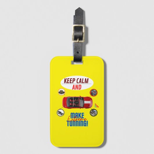 BLIJF KALM EN MAAK EXTREME DUNNING BAGAGELABEL (Voorkant (verticaal))