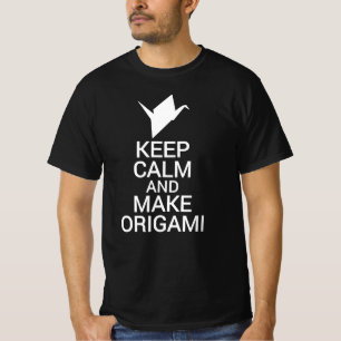 Blijf kalm en maak origami papier vouwen Japans T-shirt