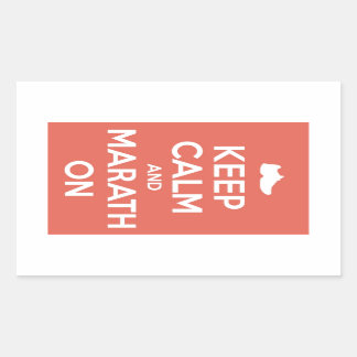 Blijf kalm en marathon rechthoekige sticker
