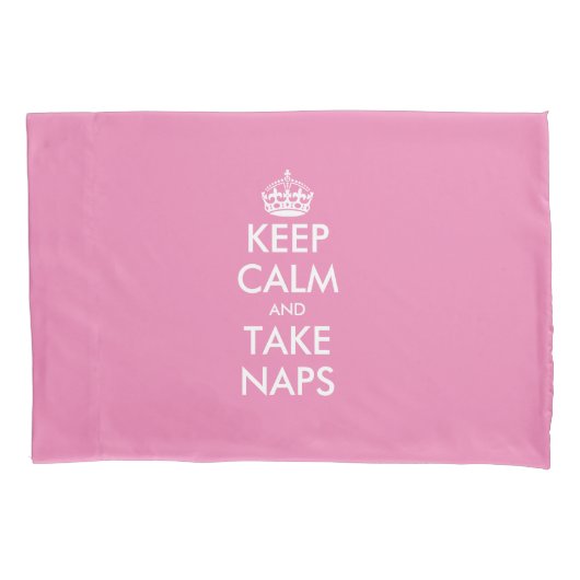 Blijf kalm en neem dutjes grappig custom roze kussensloop (Voorkant)