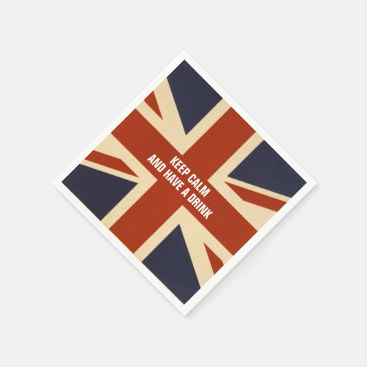Blijf kalm en neem een drink servetten (Hoek)