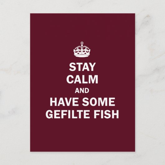 Blijf kalm en neem wat Gefilte Fish Briefkaart (Voorkant)