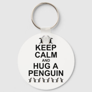 Blijf Kalm en Omhels een Pinguïn Sleutelhanger