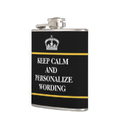 Blijf kalm en pas online sjabloon aan heupfles (Links)