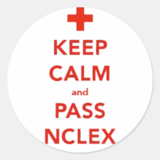 Blijf kalm en passeer NCLEX Stickers (Voorkant)