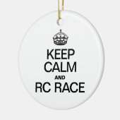 BLIJF KALM EN RC RACE KERAMISCH ORNAMENT (Links)