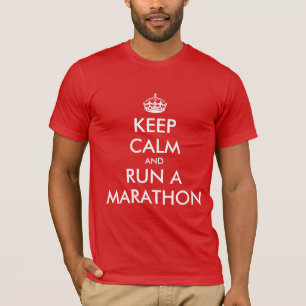 Blijf kalm en ren een marathon T-shirt parodie