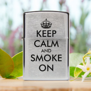 Blijf kalm en rook op grappige Zippo aansteker