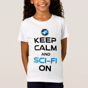 Blijf kalm en sci-fi aan t-shirt