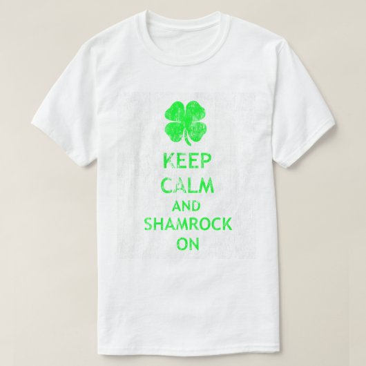 Blijf kalm en Shamrock op DS T-shirt (Design voorkant)