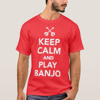 Blijf kalm en speel banjo t-shirt