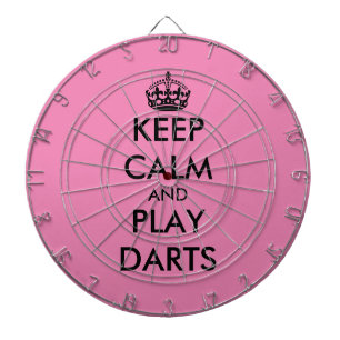 Blijf kalm en speel darts grappig roze dartboard dartbord