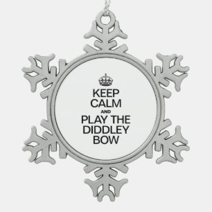 BLIJF KALM EN SPEEL DE DIDDLEY BOW TIN SNEEUWVLOK ORNAMENT