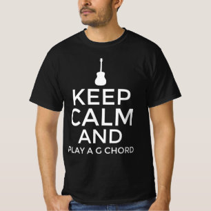 Blijf kalm en speel een g-akkoord t-shirt