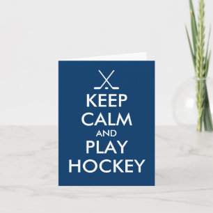 Blijf kalm en speel hockey wenskaart kaart