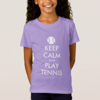 Blijf kalm en speel tennis kind t shirt voor meisj