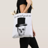 Blijf kalm en spook op! schedel canvas tas (Dichtbij)