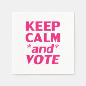 Blijf kalm en stem hete roze moderne typografie servet (Voorkant)