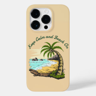 Blijf kalm en strand aan Case-Mate iPhone 14 pro hoesje