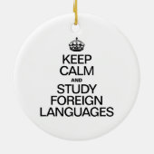 BLIJF KALM EN STUDEER VREEMDE TALEN KERAMISCH ORNAMENT (Achterkant)