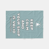 Blijf kalm en uw schip is geldig Embrace Fandom Fleece Deken (Voorkant (Horizontaal))