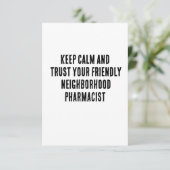 Blijf kalm en vertrouw op uw vriendelijke buurt al bedankkaart (Staand voorkant)