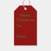 Blijf kalm en vrolijk op rood en groen cadeaulabel (Achterkant)