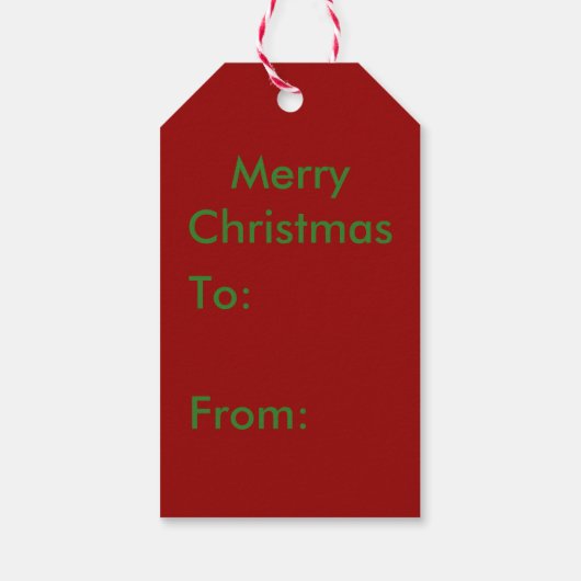 Blijf kalm en vrolijk op rood en groen cadeaulabel (Achterkant)