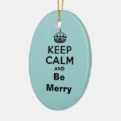 Blijf kalm en wees vrolijk keramisch ornament (Links)